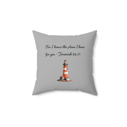 For I Know the Plans Spun Polyester Square Pillow