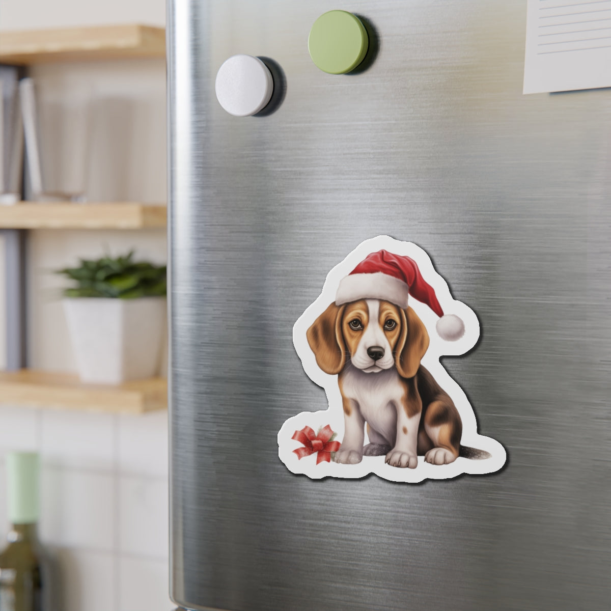 Christmas Beagle Magnet - Die Cut