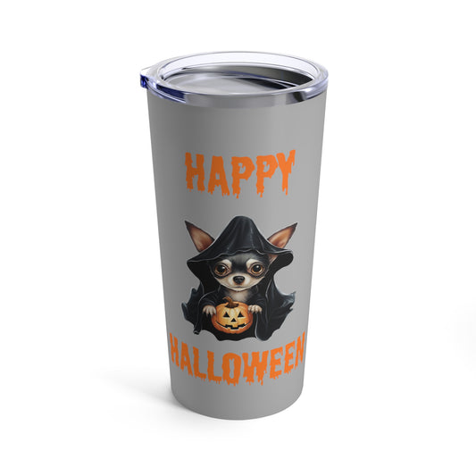 Grey Happy Halloween Chihuahua Stainless Steel Tumbler 20oz