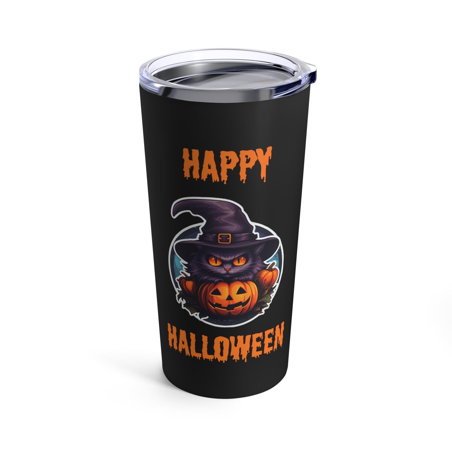 Black Cat Happy Halloween Stainless Steel Tumbler 20oz