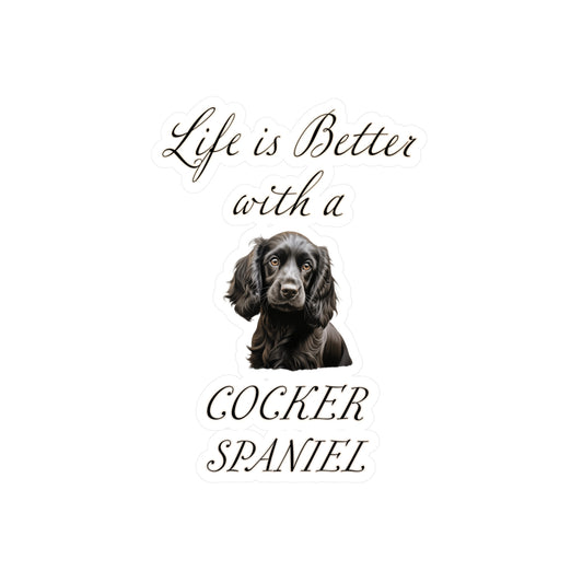 Black Cocker Spaniel Sticker - Kiss-Cut Vinyl Dog Decals