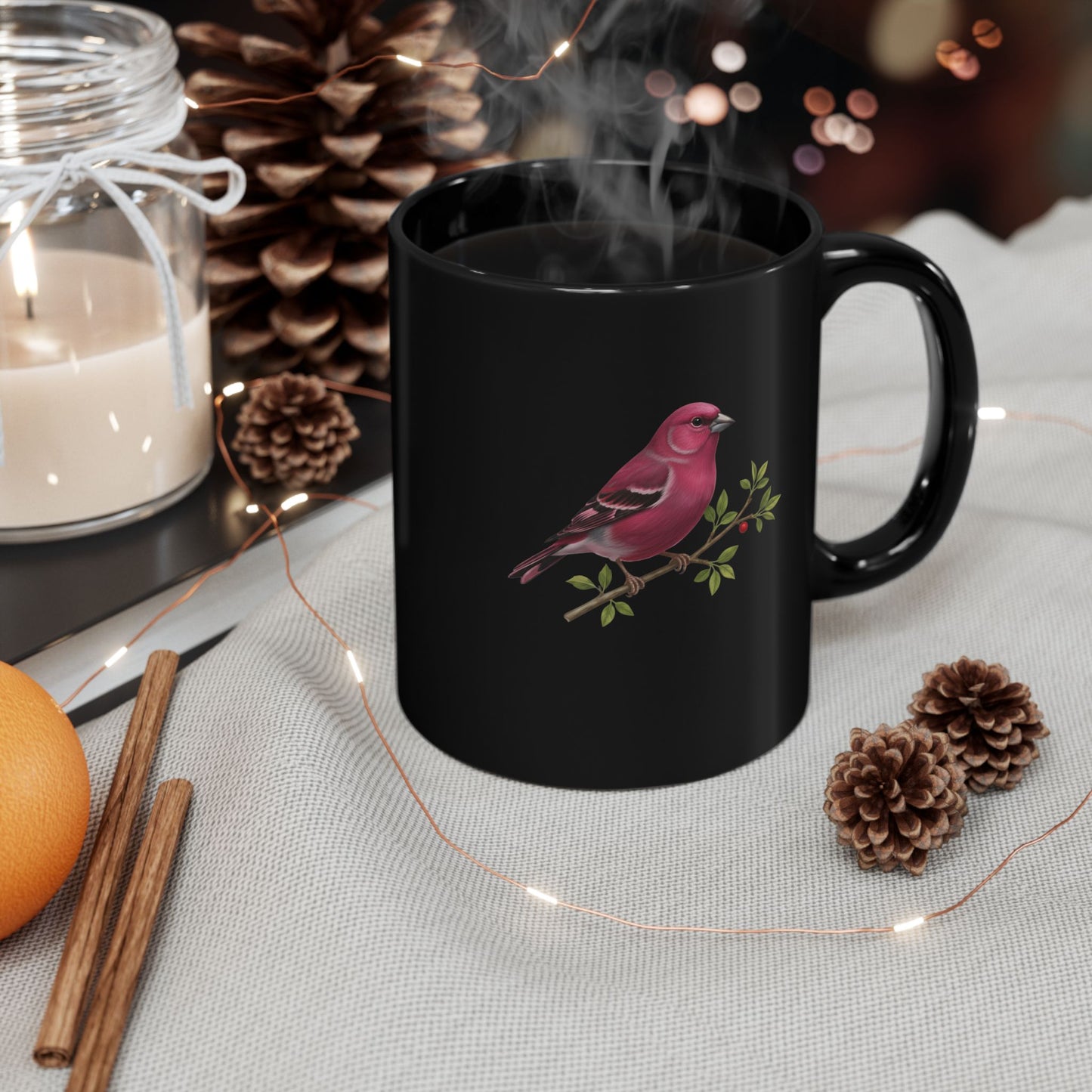 Bird Lover Mug, Finch Ceramic Cup, Nature Enthusiast Drinkware, Gift for Bird Watcher, Wildlife Coffee Mug