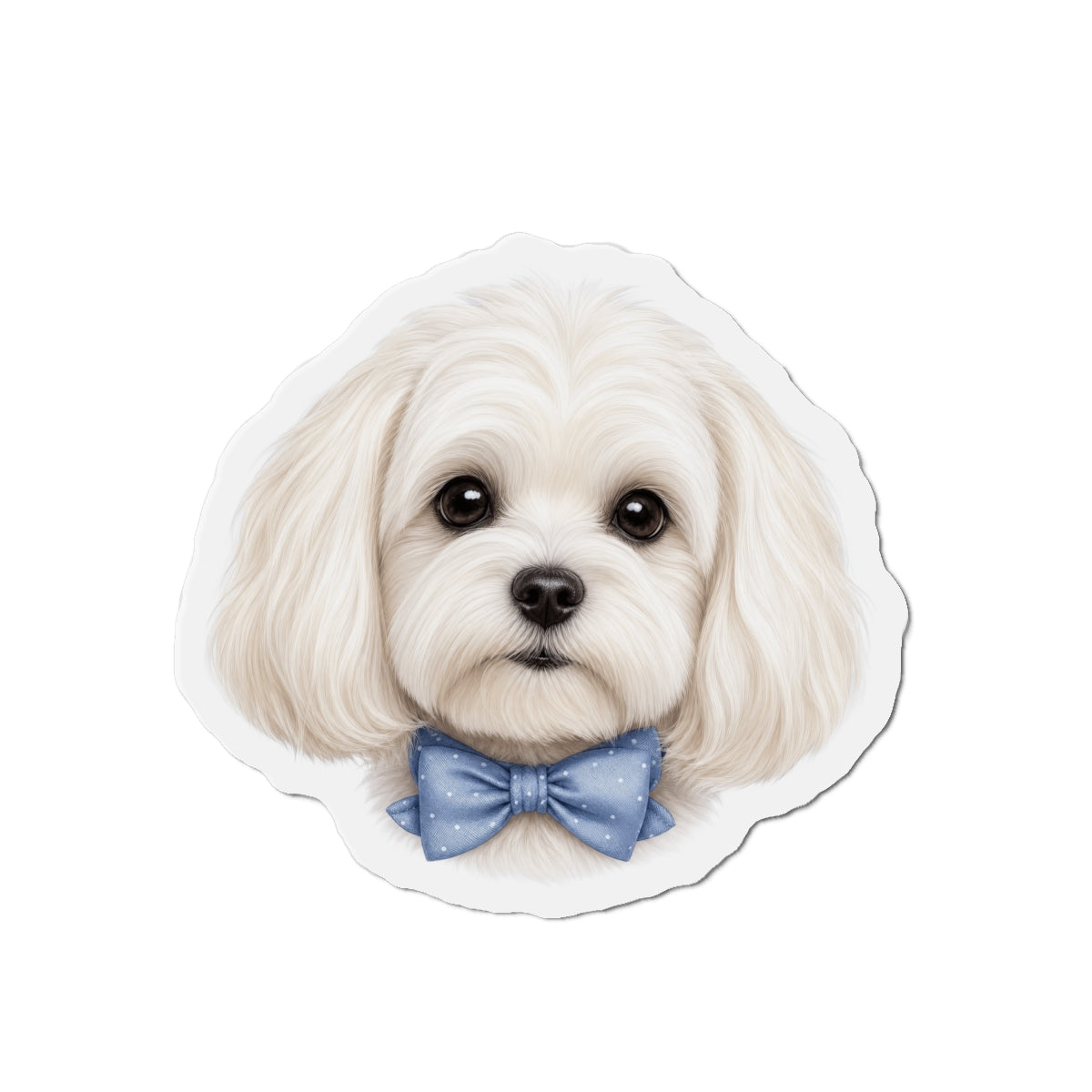 Maltese Dog Magnet - Blue Bowtie Dog Lover Gift
