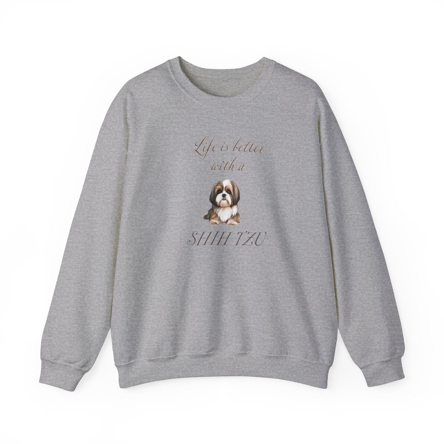 Life is Better with a Shih Tzu Unisex Heavy Blend™ Crewneck Sweatshirt