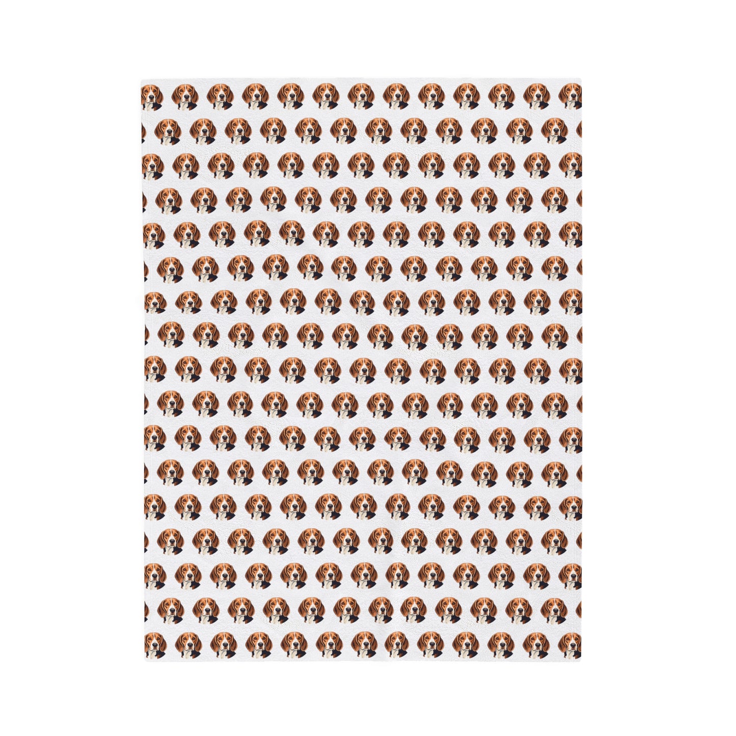 Beagle Velveteen Plush Blanket (White)