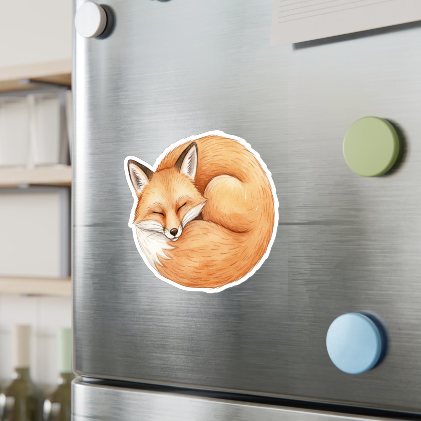Vinyl Decals, Cute Fox Curled Up Sleeping, Laptop Stickers, Car Decals, Animal Lover Gift, Nursery Decor, Nature Wall Art