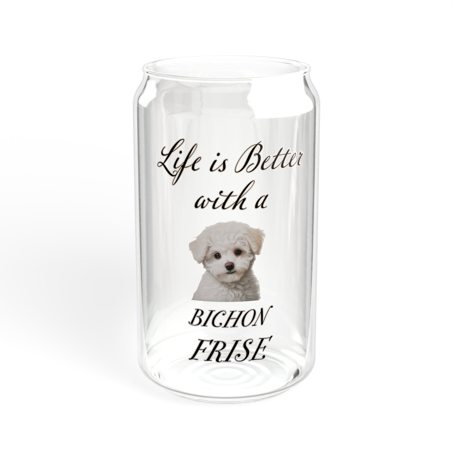 Bichon Frise Sipper Glass, 16oz
