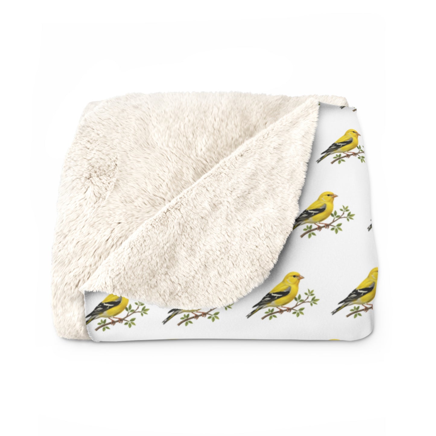 Cozy Finch Sherpa Fleece Blanket - Soft Throw for Relaxation, Home Decor, Gift, Bird Lovers, Holiday Comfort