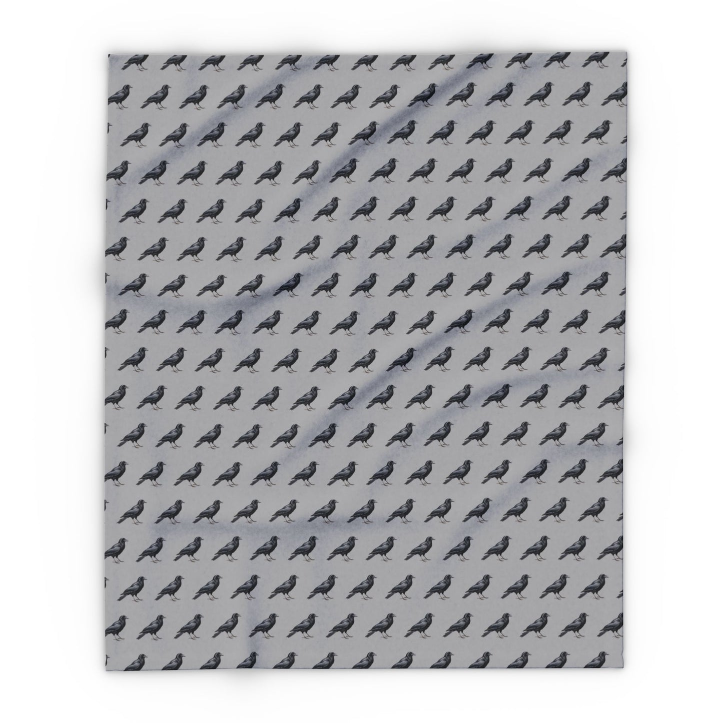 Crow Blanket | Arctic Fleece Bird Blanket | Bird Bedding | Bird Lover Gift | Throw