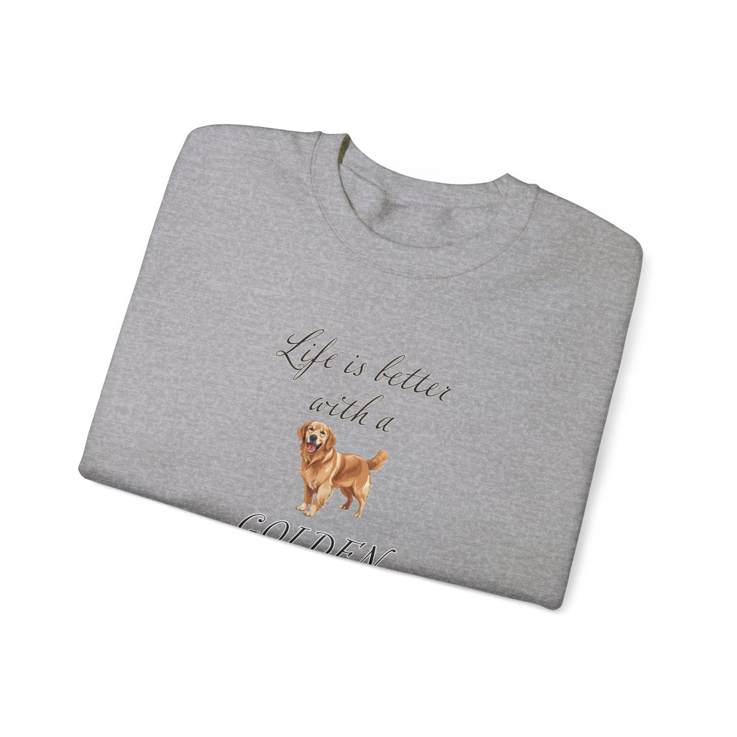 Life is Better with a Golden Retriever Unisex Heavy Blend™ Crewneck Sweatshirt