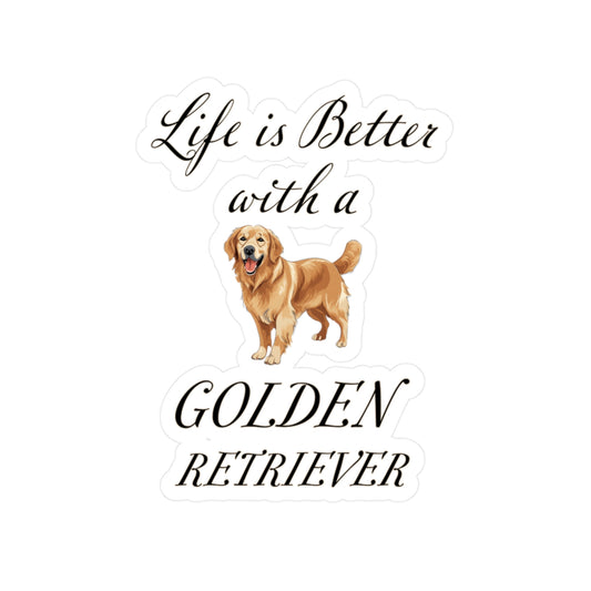 Life is Better with a Golden Retriever Sticker - Kiss-Cut Vinyl Decals