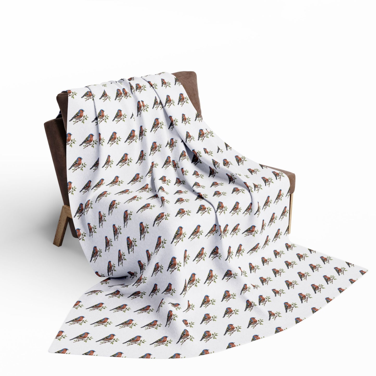 Finch Arctic Fleece Blanket - Cozy Winter Bird Throw, Snowy Day Home Decor, Christmas Gift for Nature Lover, Lap Blanket, Sofa Cover