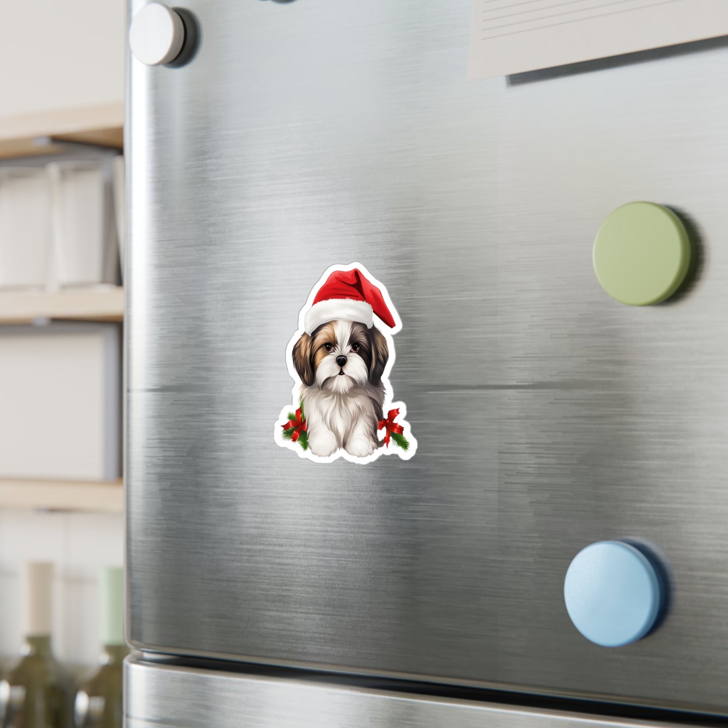Shih Tzu Christmas Sticker - Waterproof Dog Decal