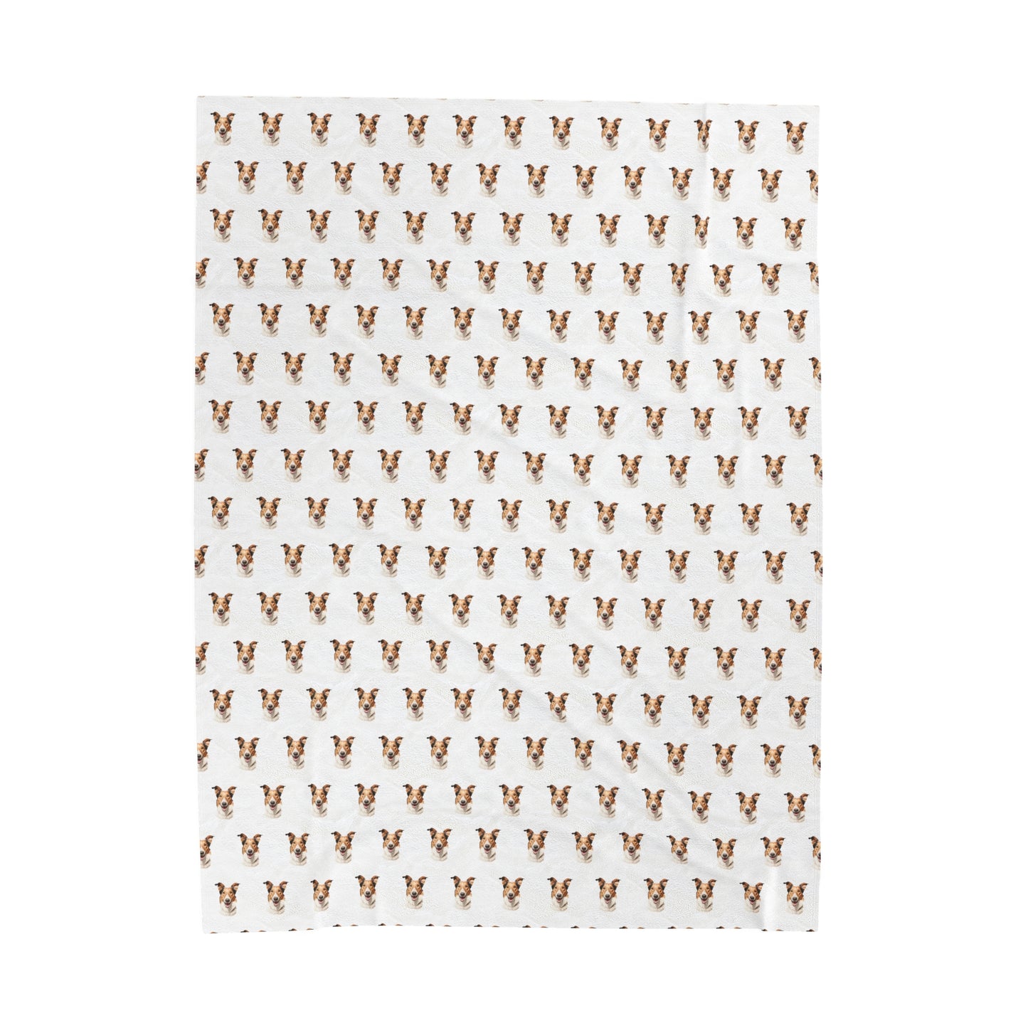 Smooth Collie Velveteen Plush Blanket (White)