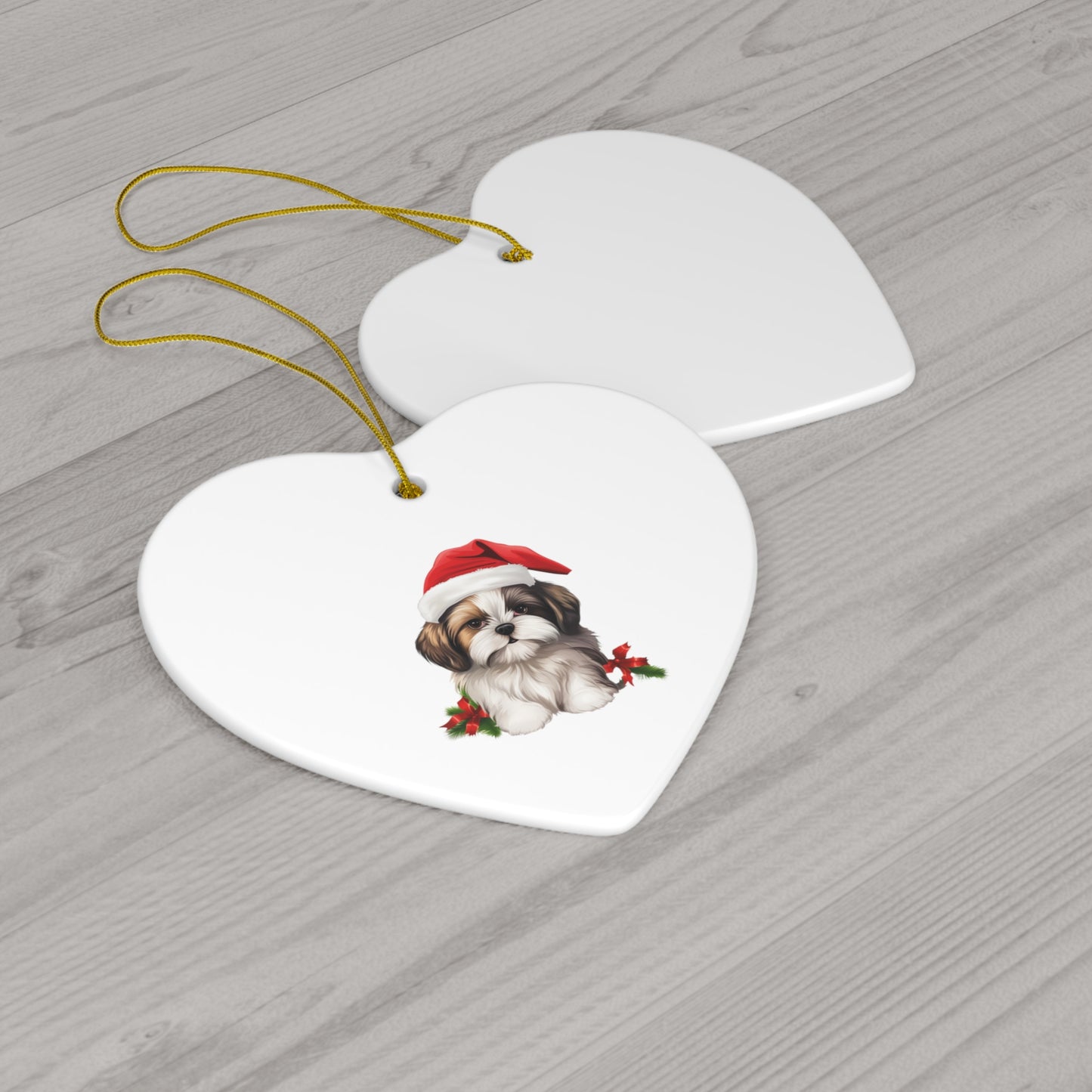 Shih Tzu Christmas Ornament - Ceramic