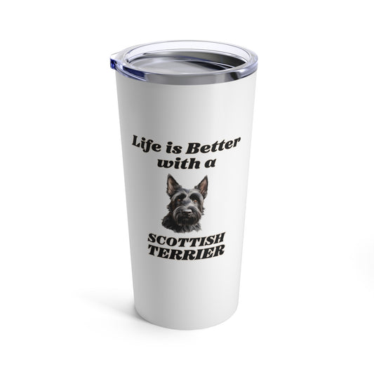 Scottish Terrier Tumbler, Stainless Steel Dog Travel Mug 20oz