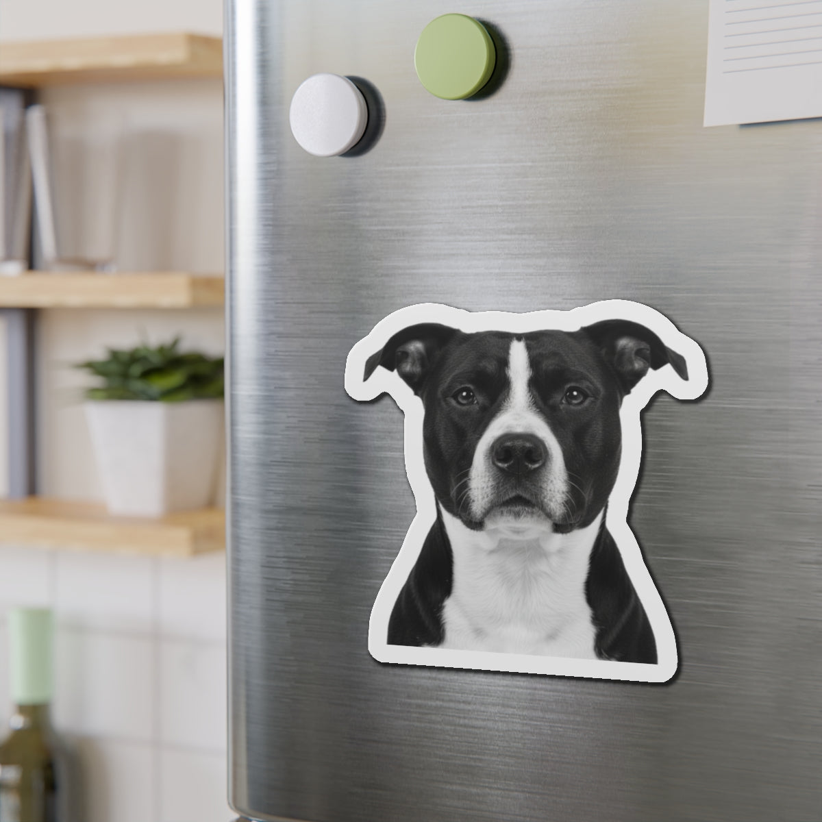 Pit Bull Die-Cut Magnet, Pet Lover Fridge Magnet, Animal Car Magnet, Cute Dog Kitchen Decor, Bull Terrier Gift