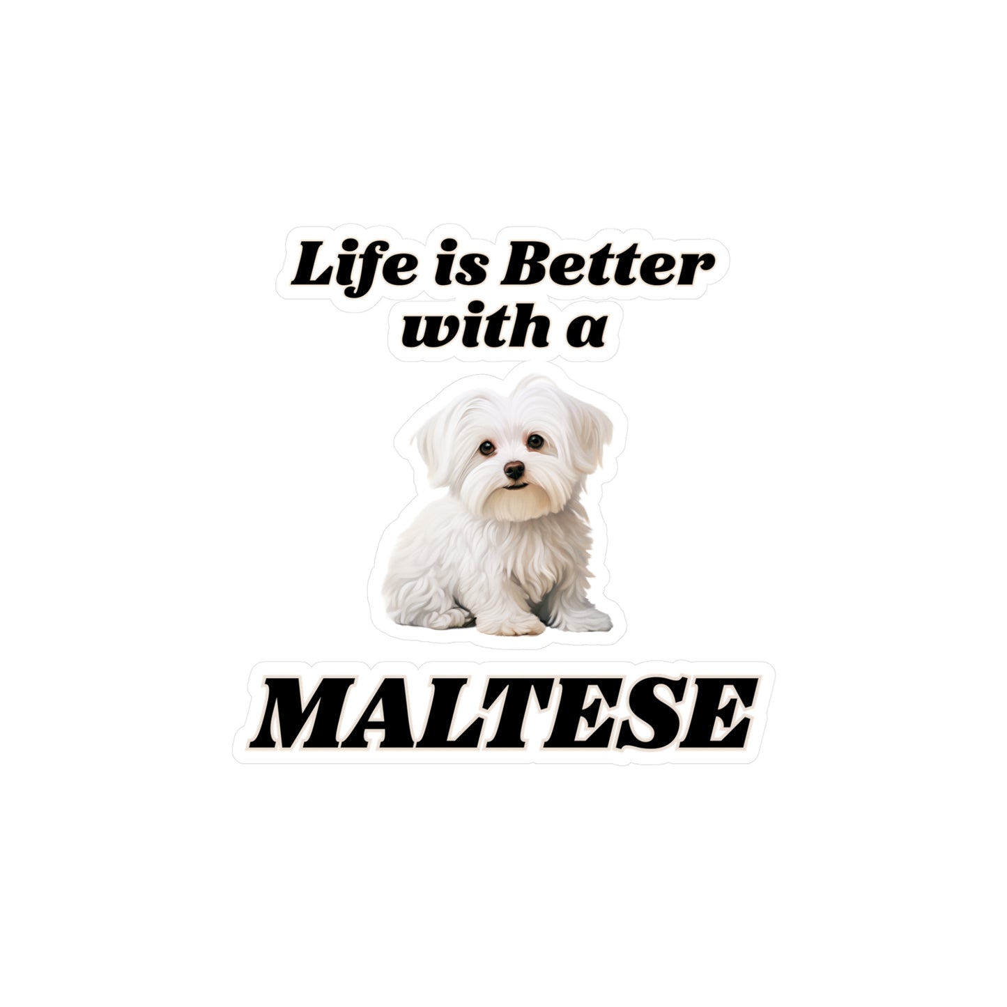 Maltese Sticker - Vinyl Dog Decals