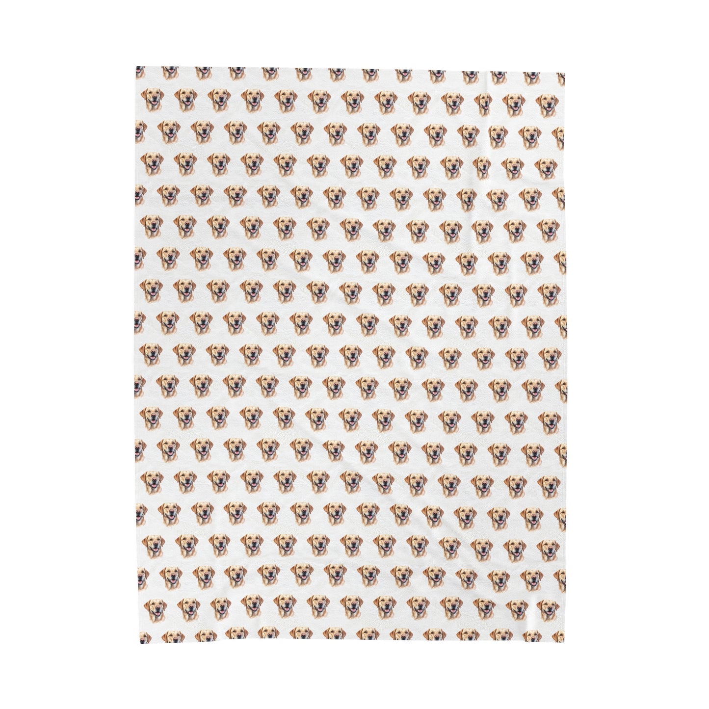 Labrador Retriever Velveteen Plush Blanket (White)