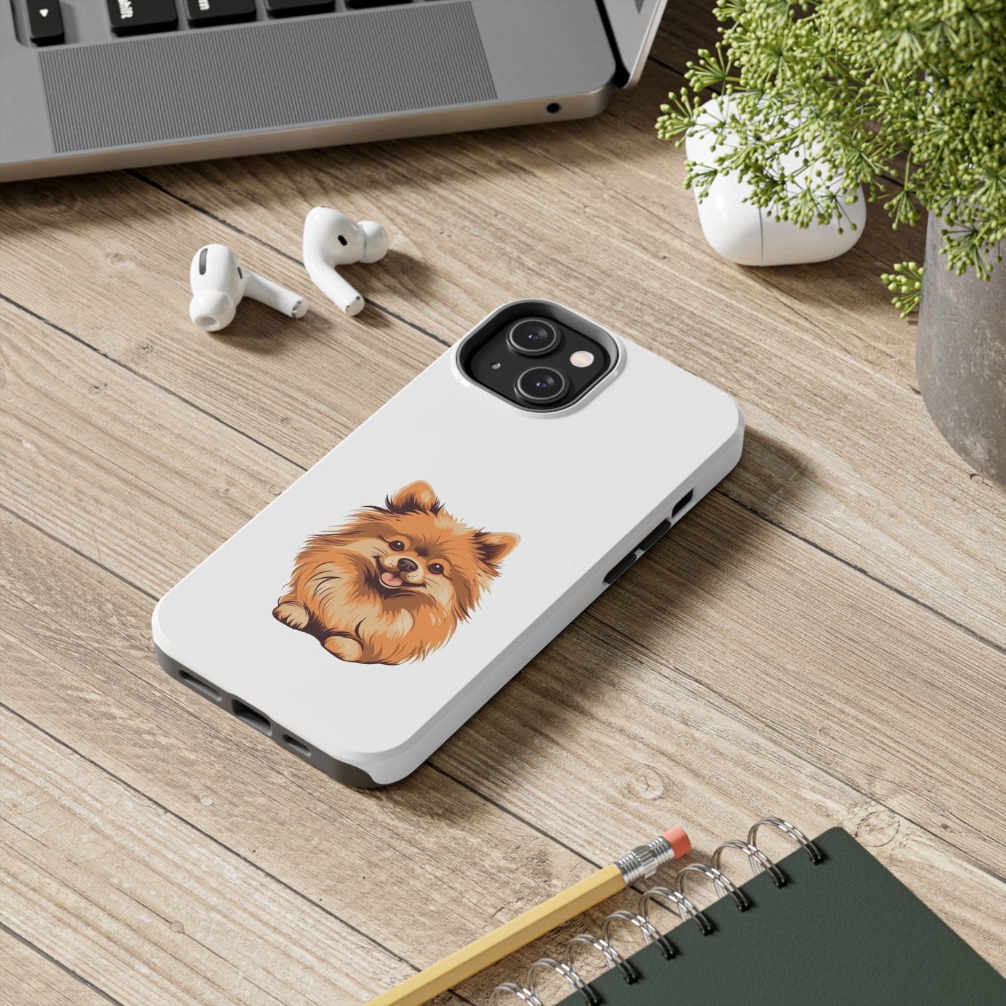 White Pomeranian Tough Phone Case