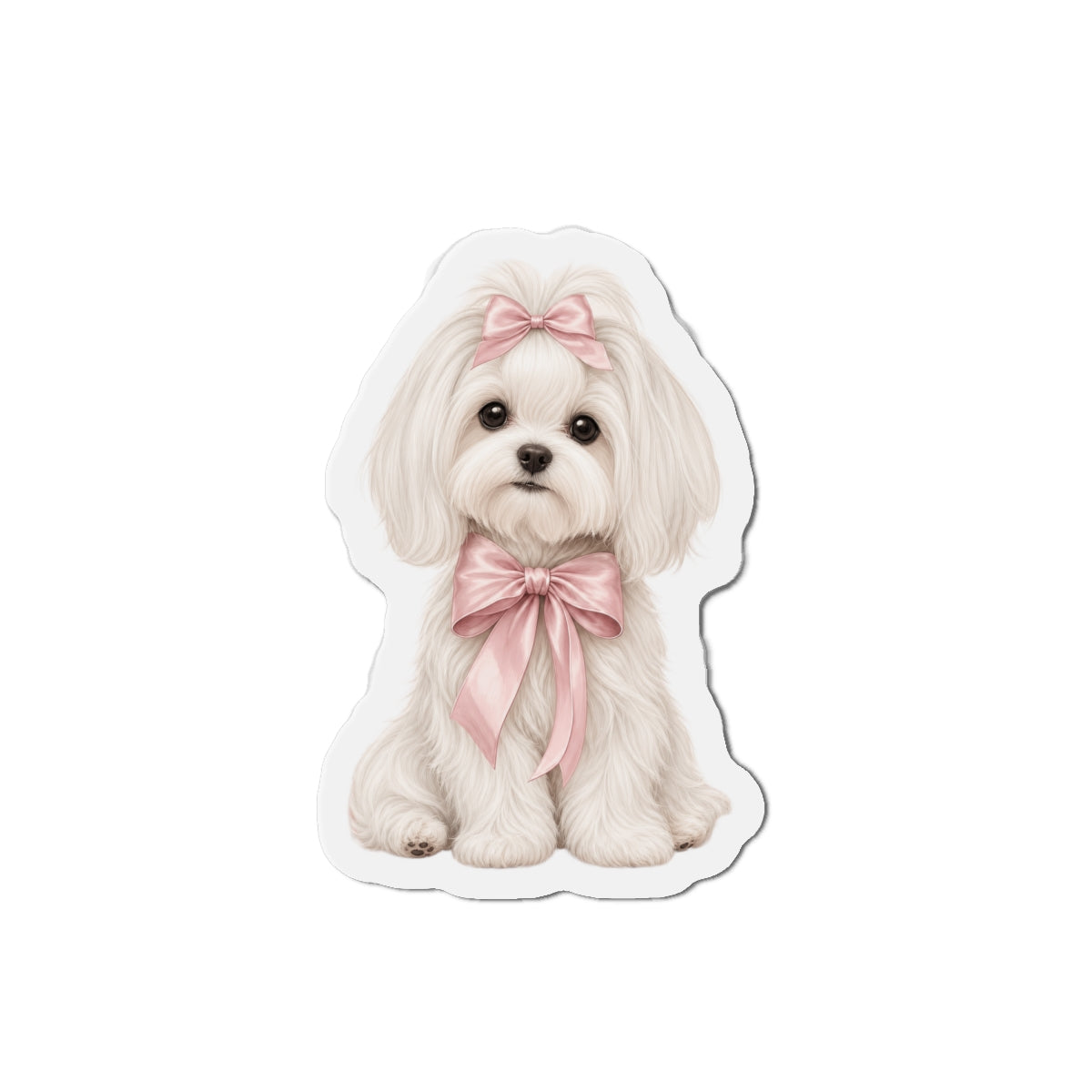 Maltese Dog Magnet - Boutique Bow Dog Lover Gift