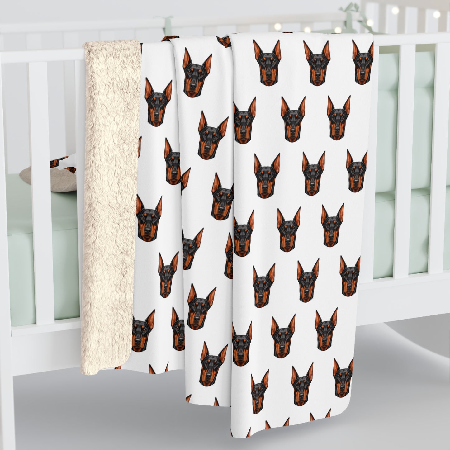 Doberman Pinscher Sherpa Fleece Blanket - Dog Lover Gift