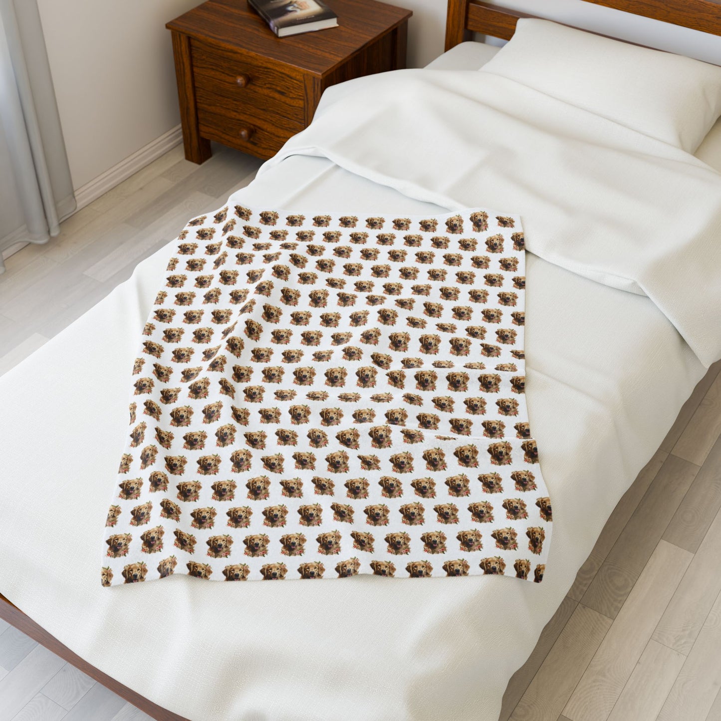 Golden Retriever Blanket -  Velveteen Plush Throw