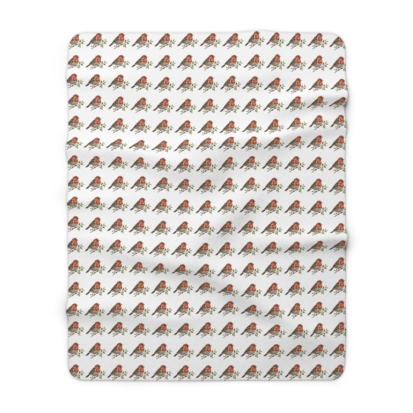Cozy Finch Sherpa Fleece Blanket - Soft Throw for Relaxation, Home Decor, Gift, Bird Lovers, Holiday Comfort
