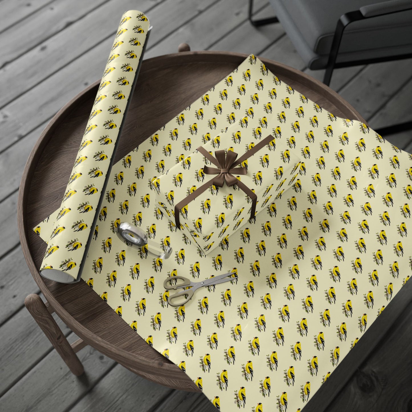 Goldfinch Pattern Wrapping Paper | Bird Gift Wrap Roll