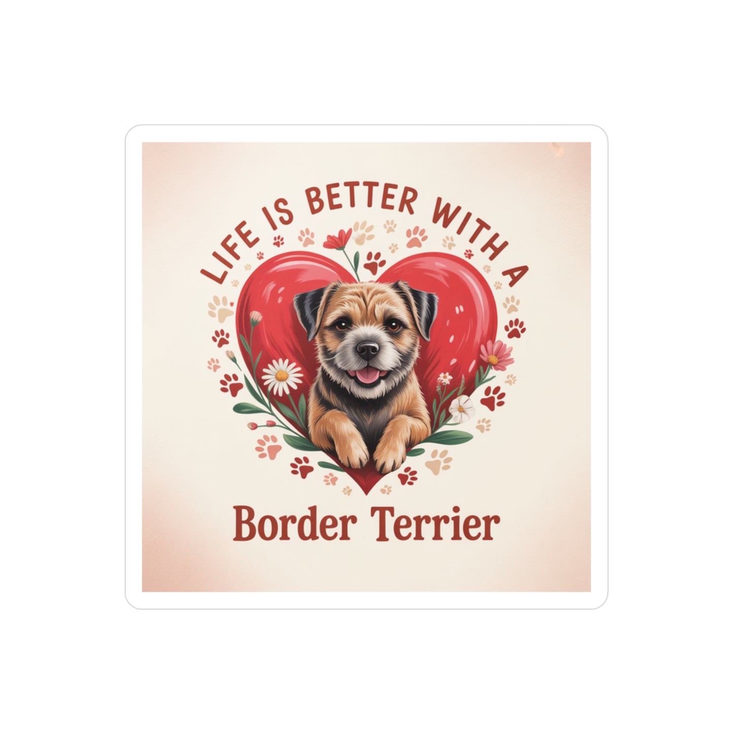 Border Terrier Kiss-Cut Vinyl Decals Stickers, Dog Lover Gift, Car Decals, Laptop Stickers, Pet Owner Gift, Animal Lover Decor