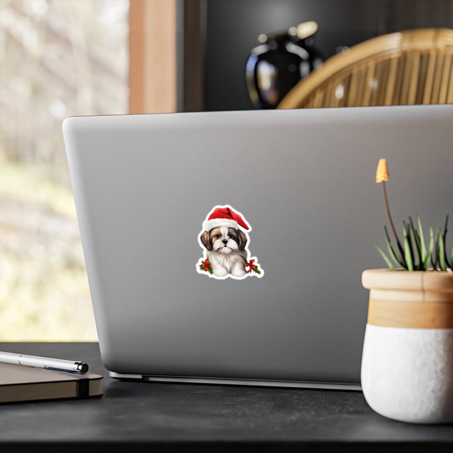 Shih Tzu Christmas Sticker - Waterproof Dog Decal