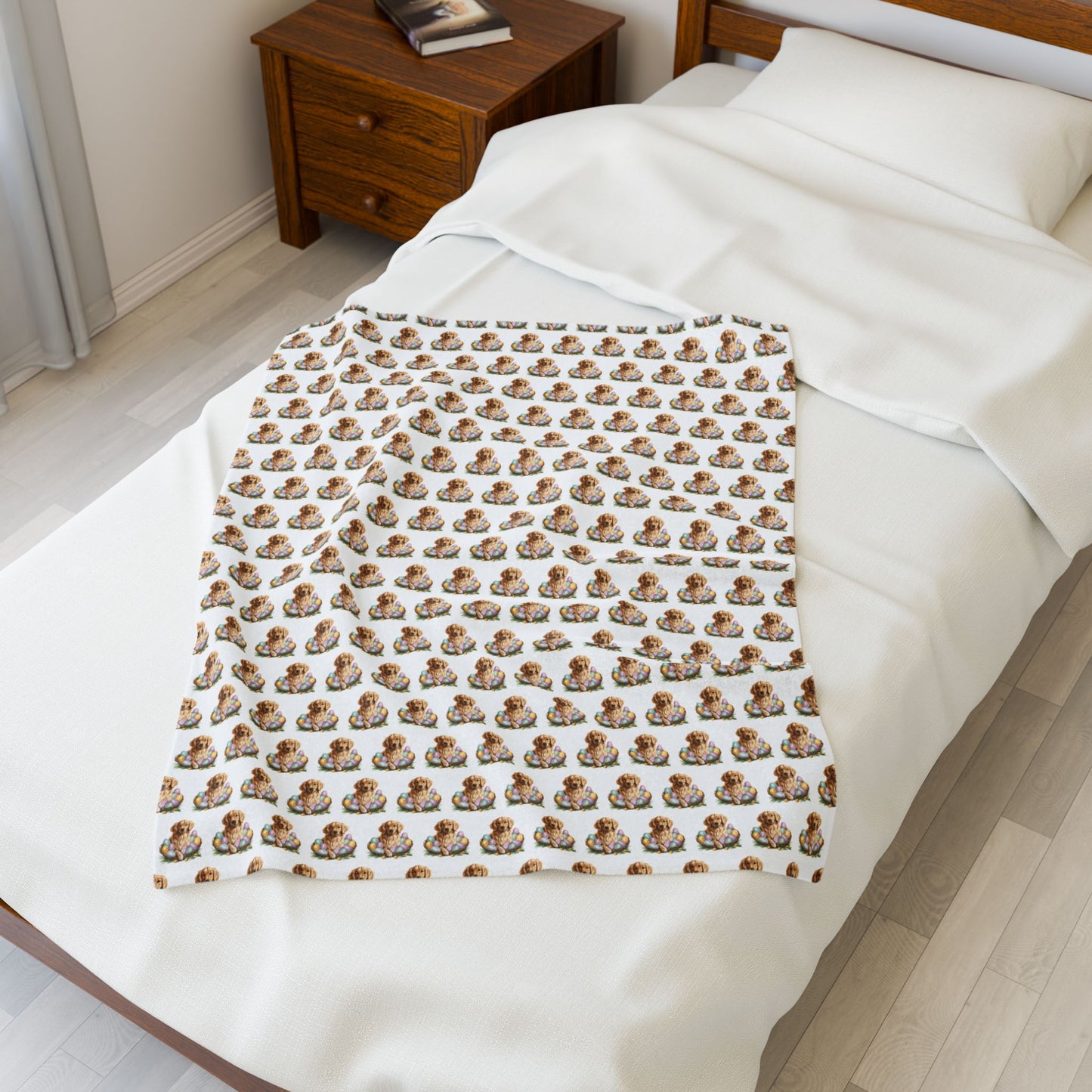 Easter Golden Retriever Blanket (Velveteen Plush)