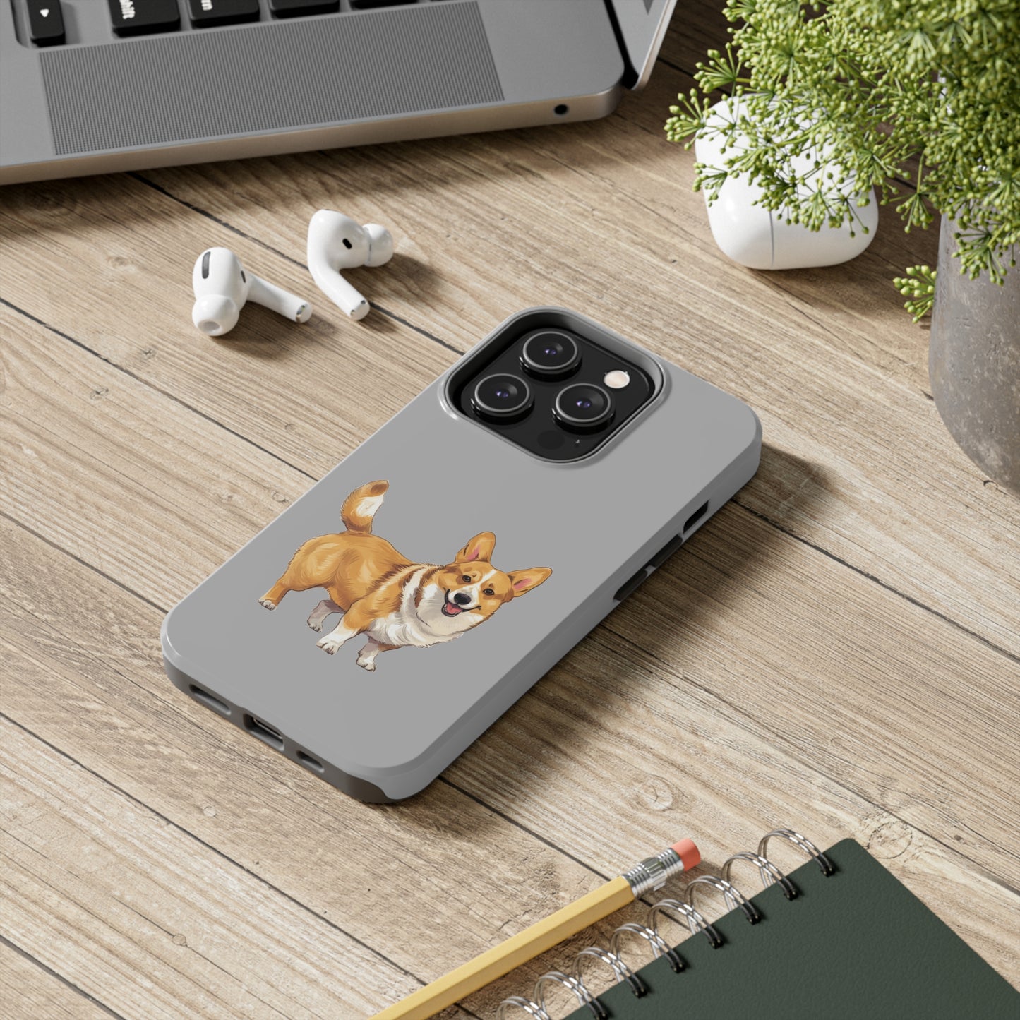 Light Grey Corgi Tough Phone Case
