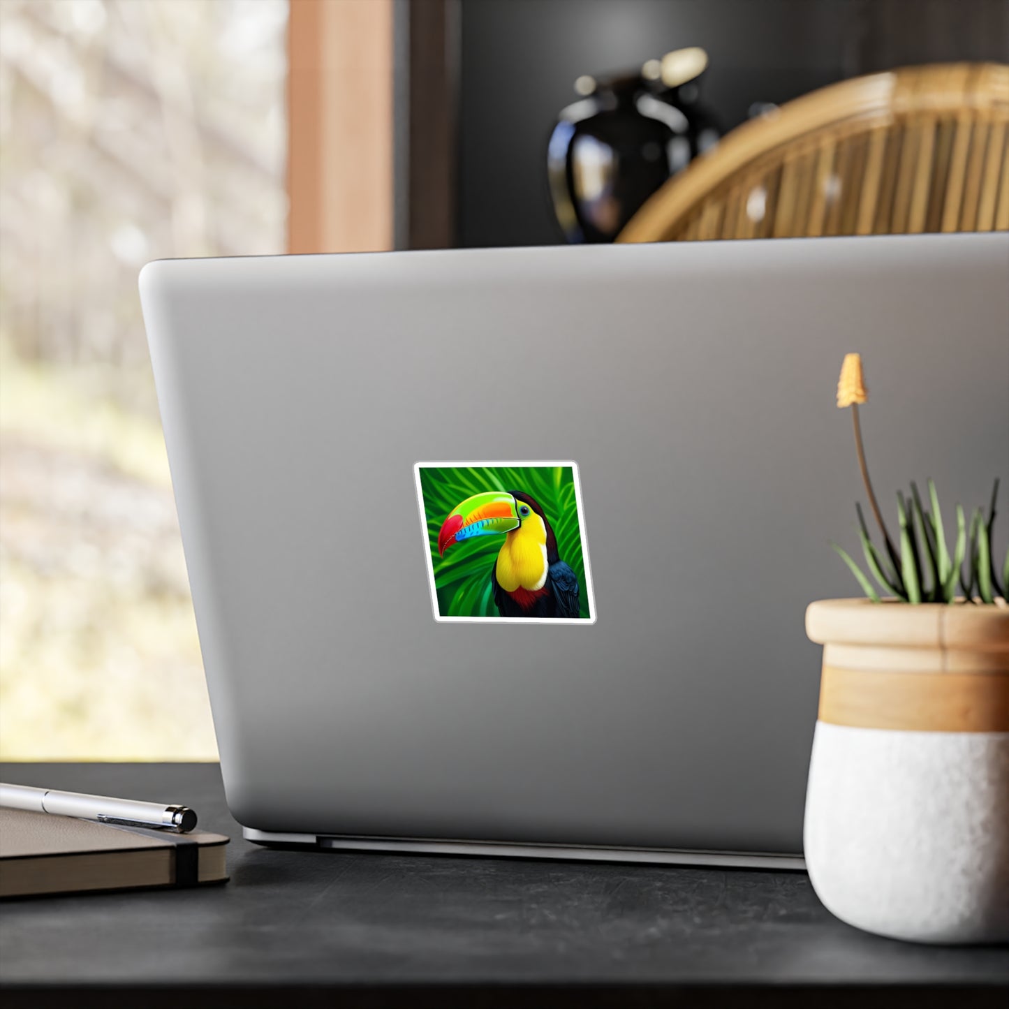 Toucan Sticker, Tropical Decal, Bird Vinyl Sticker, Nature Laptop Decal, Car Decal, Water Bottle Sticker