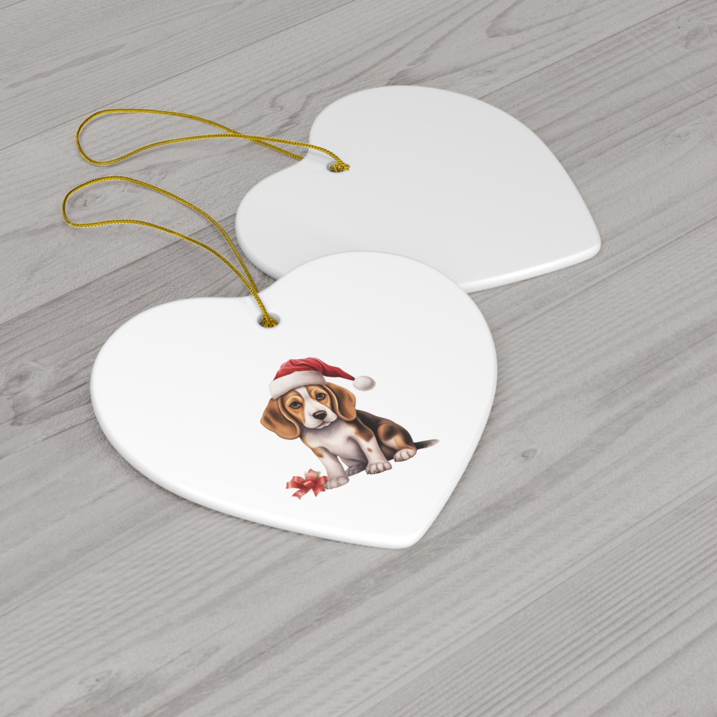 Beagle Ceramic Christmas Ornament