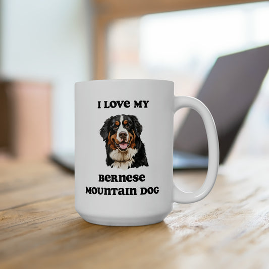 Bernese Mountain Dog Mug 15oz, Gift for Dog Mom