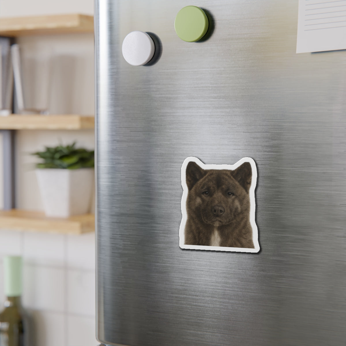 Brindle Akita Die-Cut Magnet, Fridge Magnet, Cute Dog Magnet, Animal Lover Gift, Pet Owner Decor, Kitchen Decor