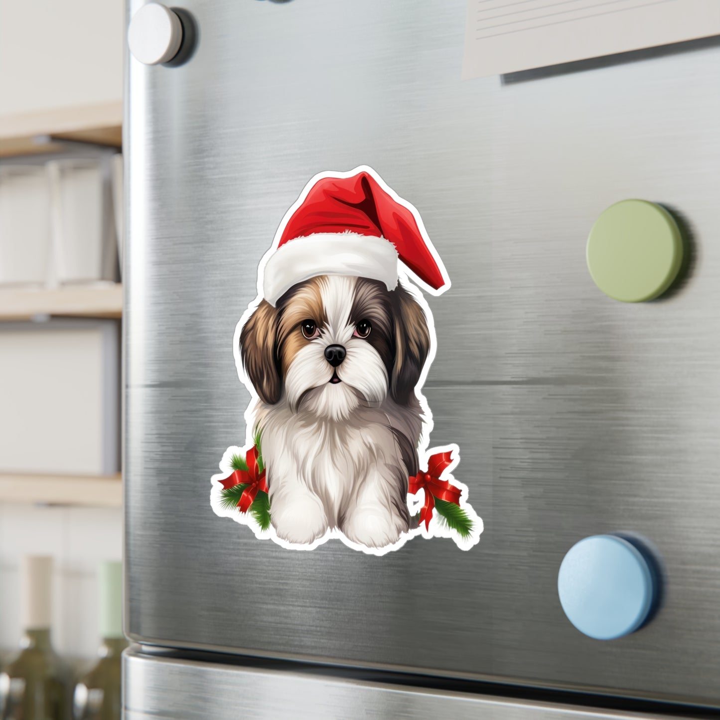 Shih Tzu Christmas Sticker - Waterproof Dog Decal