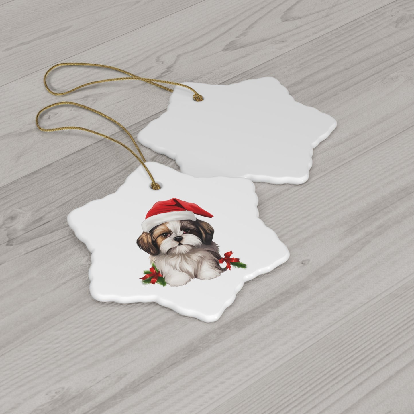 Shih Tzu Christmas Ornament - Ceramic