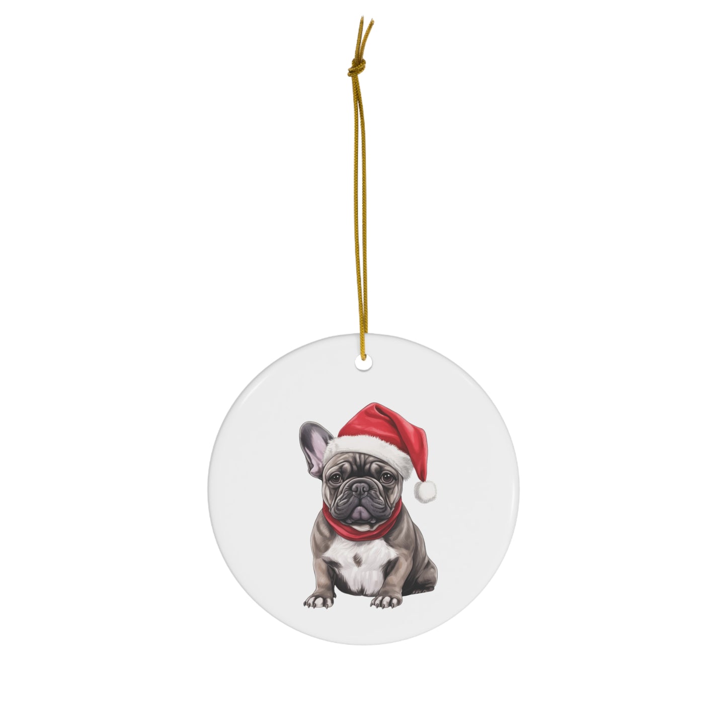 French Bulldog Christmas Ornament - Ceramic