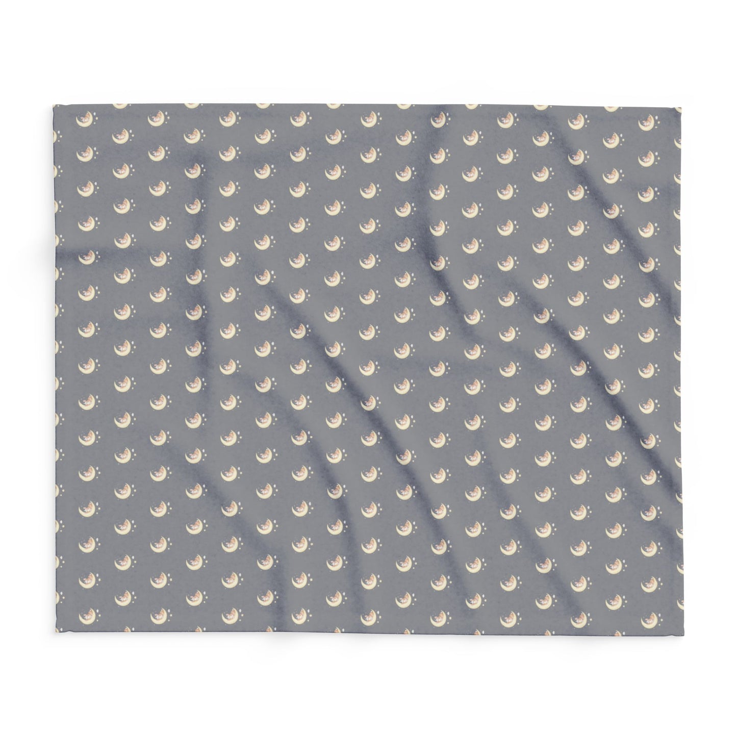 Fleece Blanket, cozy home decor, winter blanket, nursery decor, baby shower gift, cute bunny, moon design