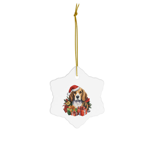 Beagle Christmas Ornament - Ceramic