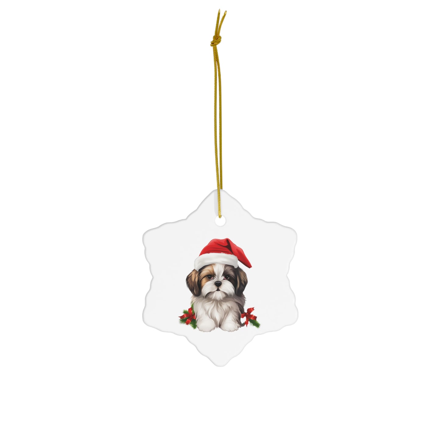 Shih Tzu Christmas Ornament - Ceramic