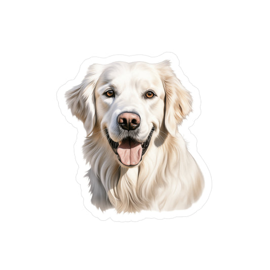 White Golden Retriever Sticker - Kiss-Cut Vinyl Decals