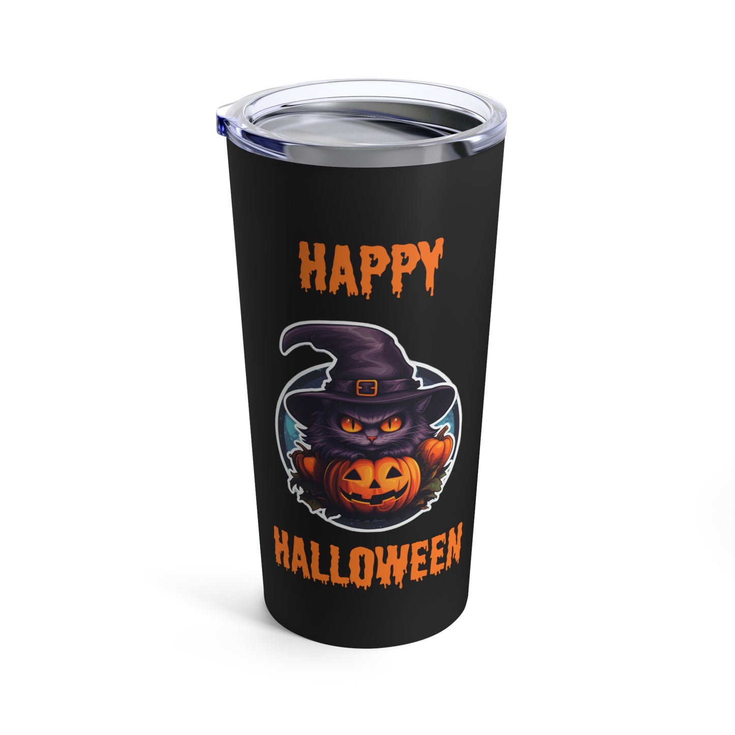 Black Cat Happy Halloween Stainless Steel Tumbler 20oz