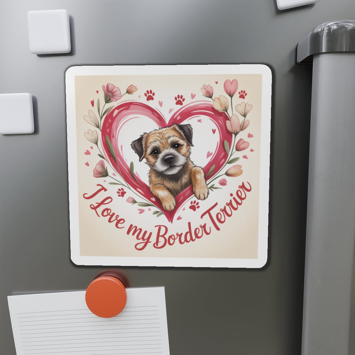 Border Terrier Die-Cut Magnet - Cute Dog Breed Refrigerator Magnet, Pet Lover Gift, Animal Decor, Fridge Decoration, Puppy Art Magnet