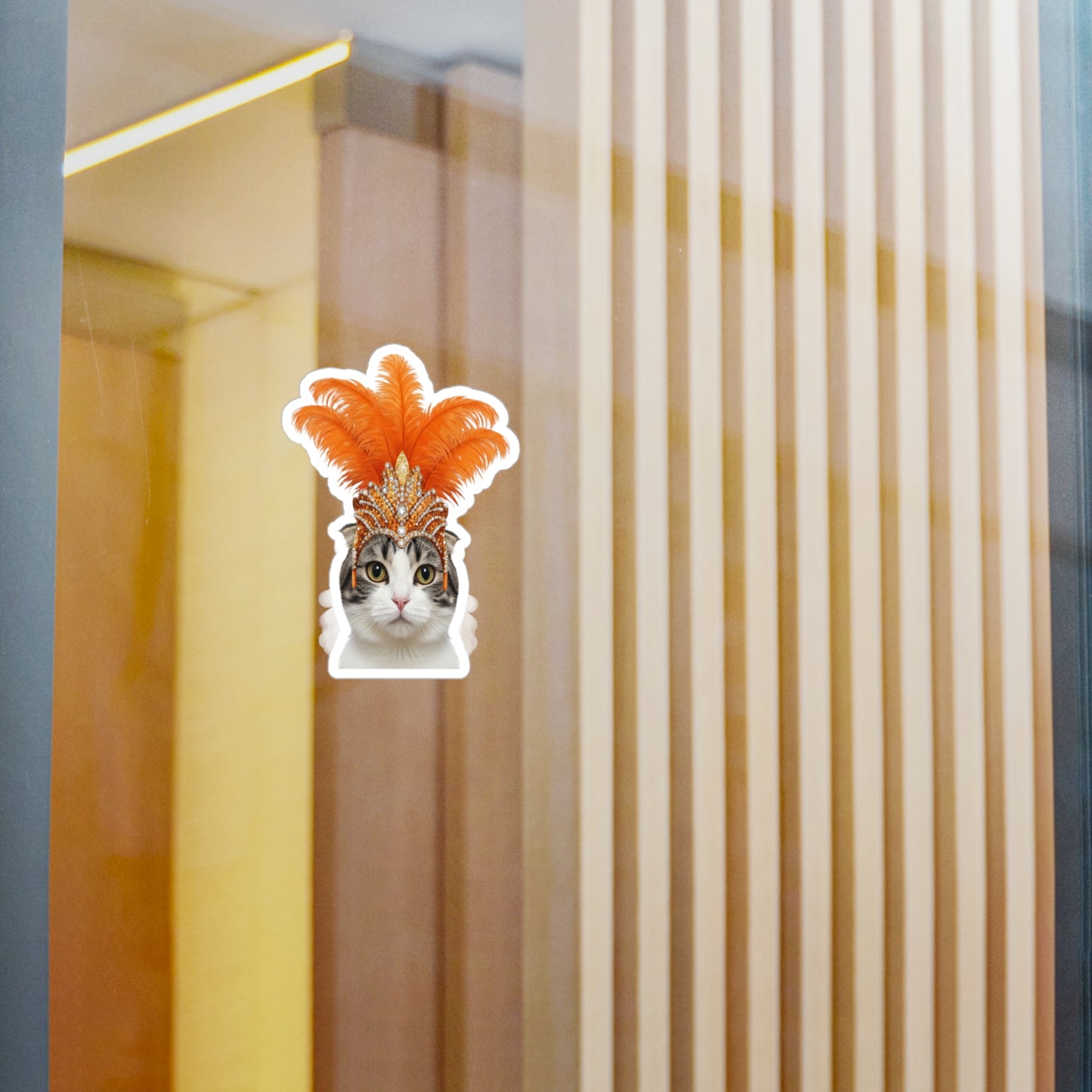 Showgirl Cat decal - Cat Sticker - Pet Decal - Outdoor - Indoor - Animal Showgirl Collection Orange Edition