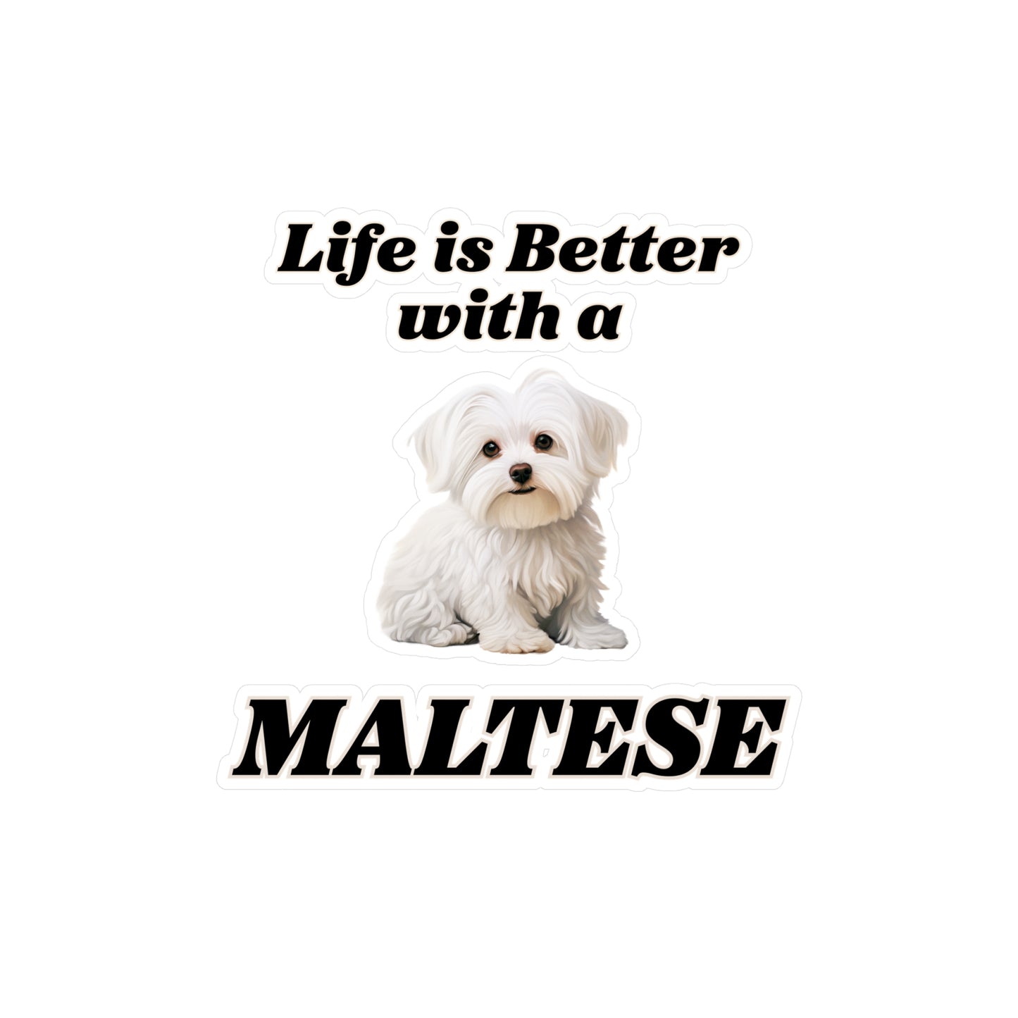 Maltese Sticker - Vinyl Dog Decals