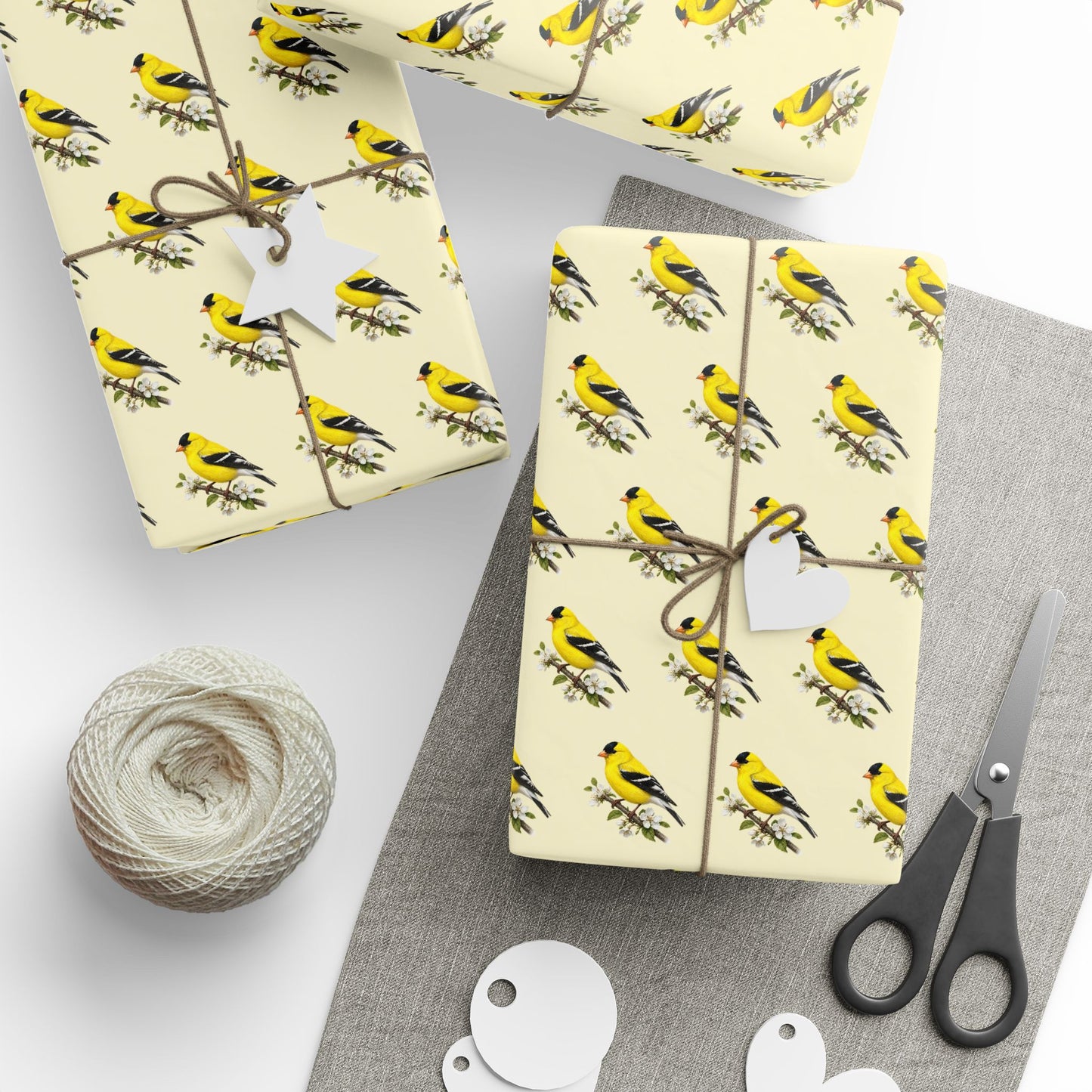 Goldfinch Pattern Wrapping Paper | Bird Gift Wrap Roll