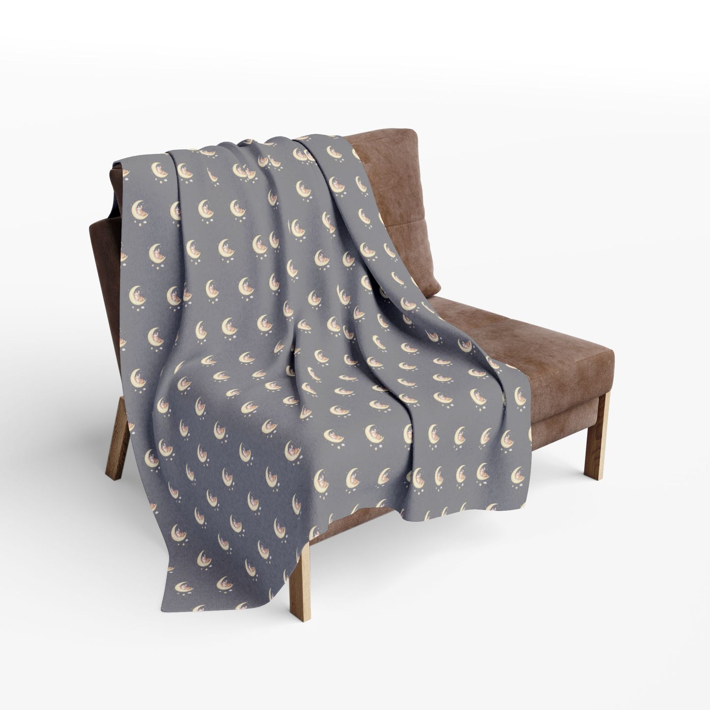 Fleece Blanket, cozy home decor, winter blanket, nursery decor, baby shower gift, cute bunny, moon design